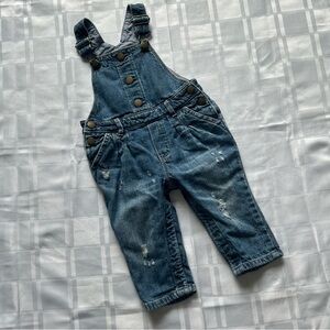 3 for $20 🐣 Baby GAP Blue Denim Distressed Overalls